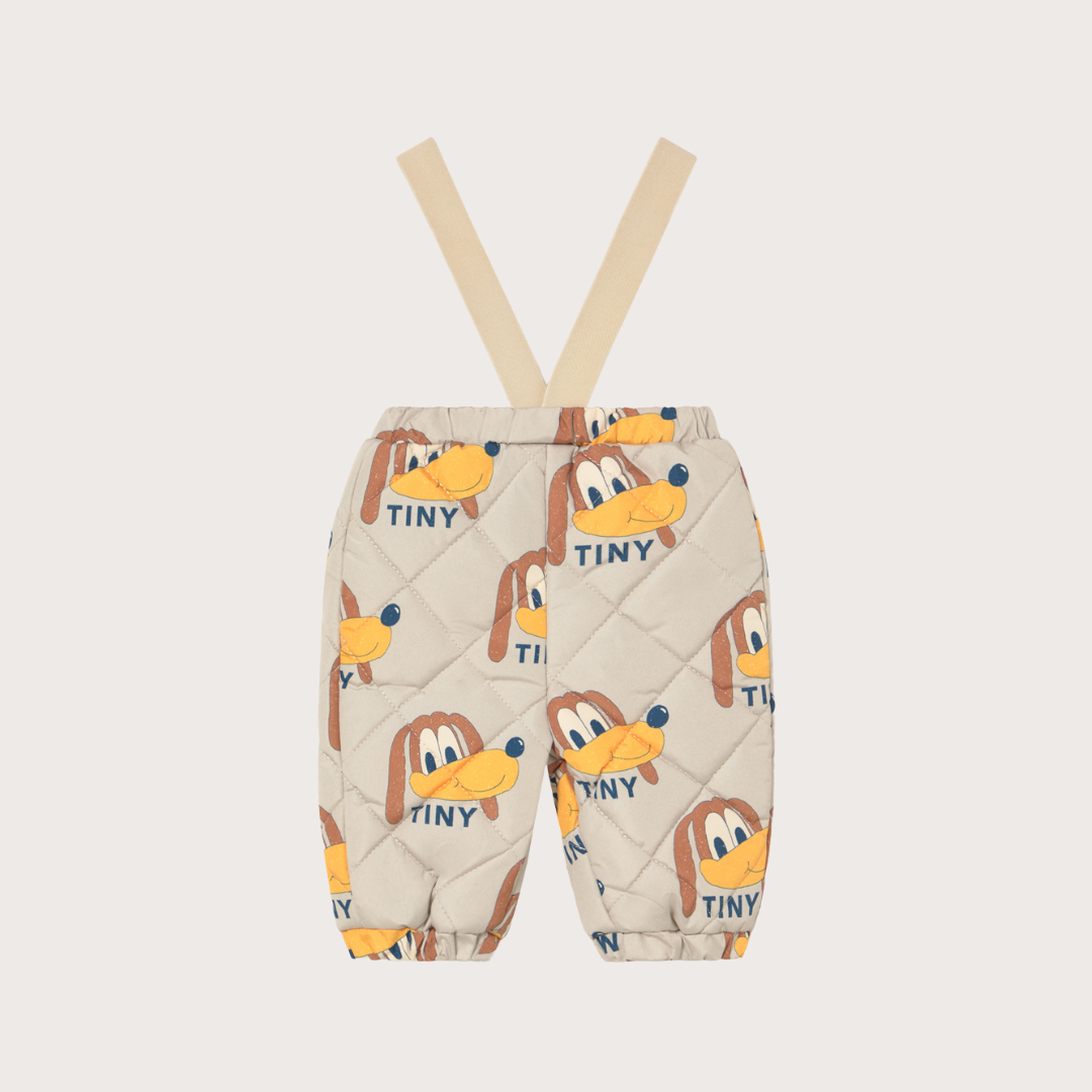 Beige dogs padded sweatpants