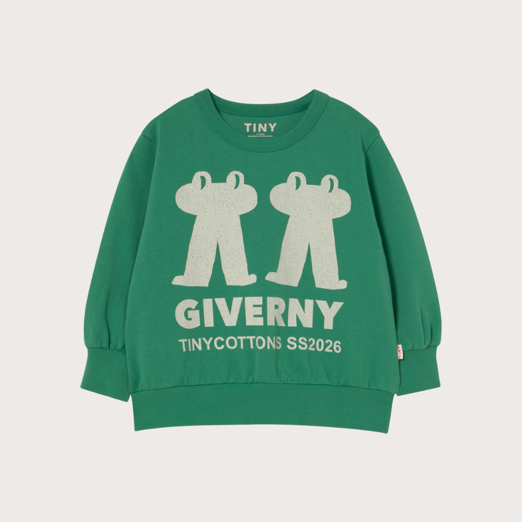 tiny cottons Forest green frog graphic sweatshirt