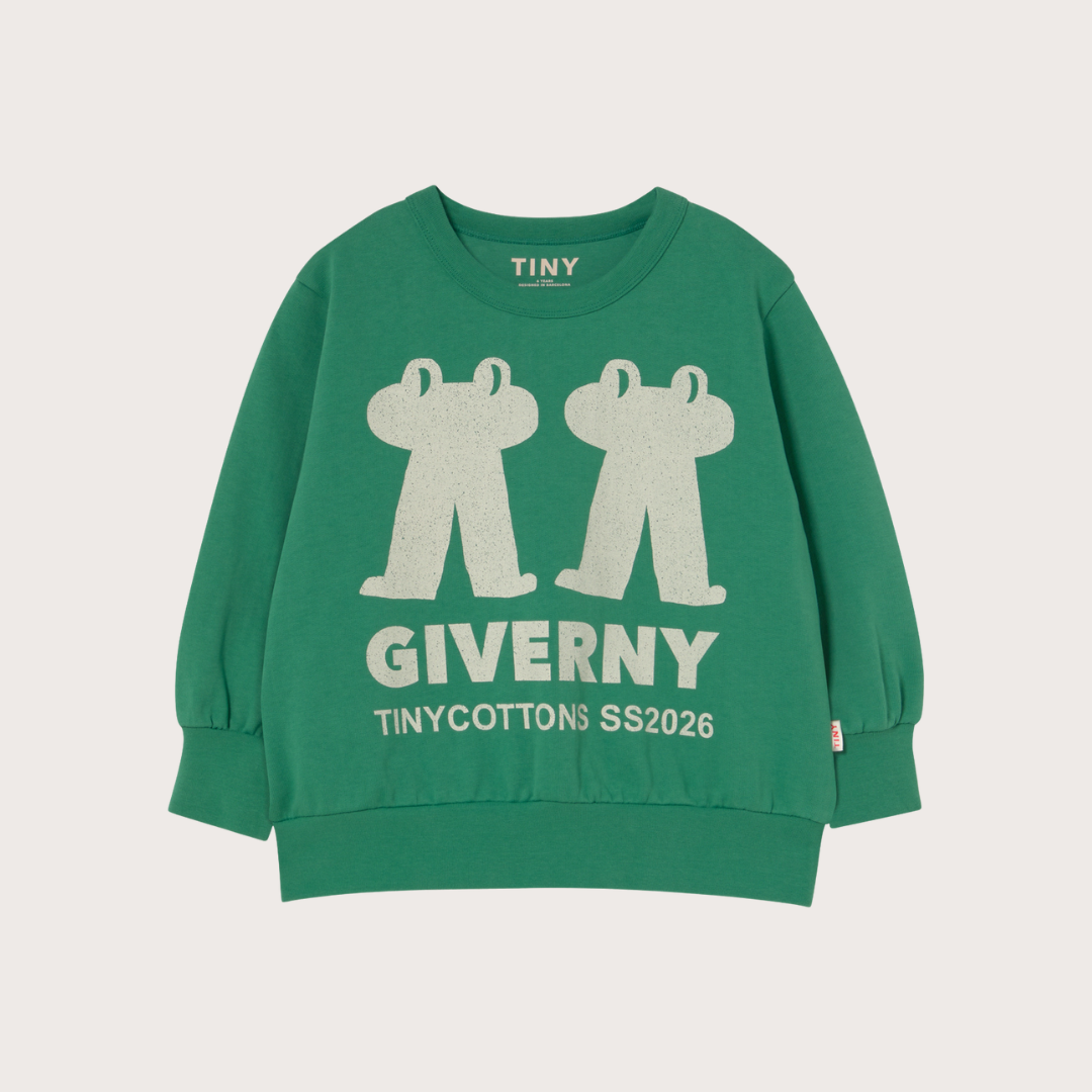 tiny cottons Forest green frog graphic sweatshirt