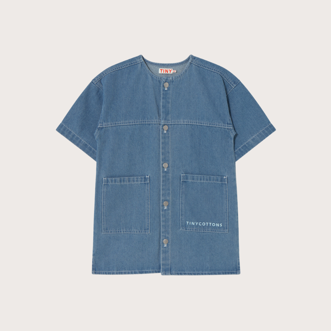 Tiny Cottons Denim graphic button down dress