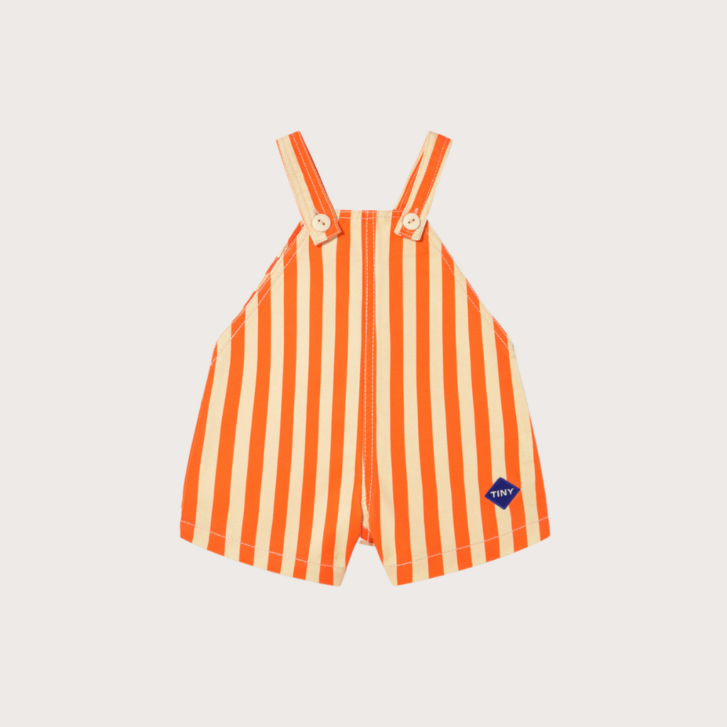 Tiny Cottons Red striped short dungaree