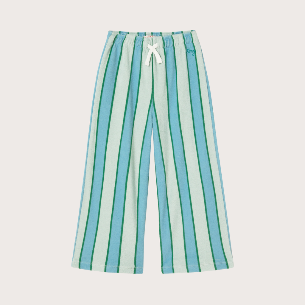 Tiny Cottons Blue retro stripes towel pant