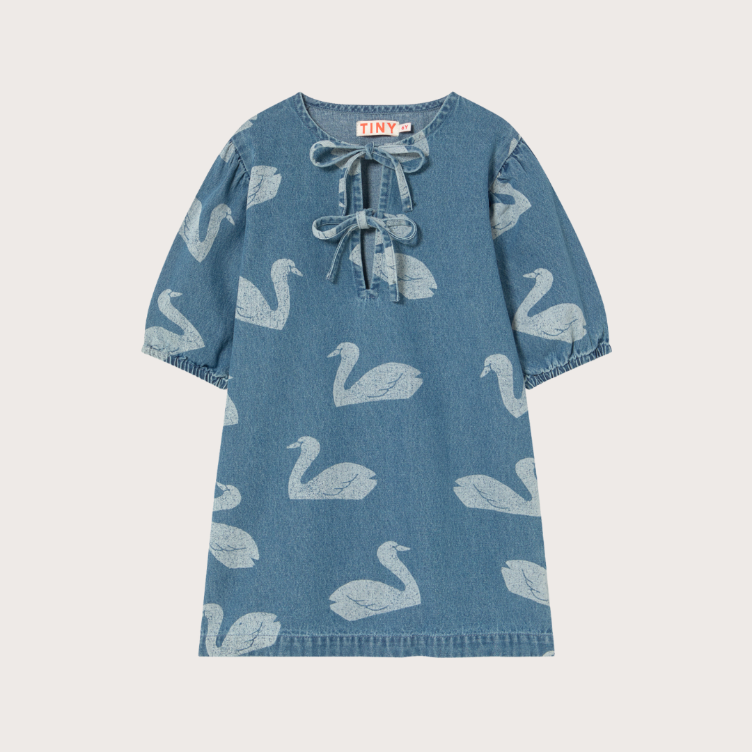 Tiny Cottons Denim big swans dress