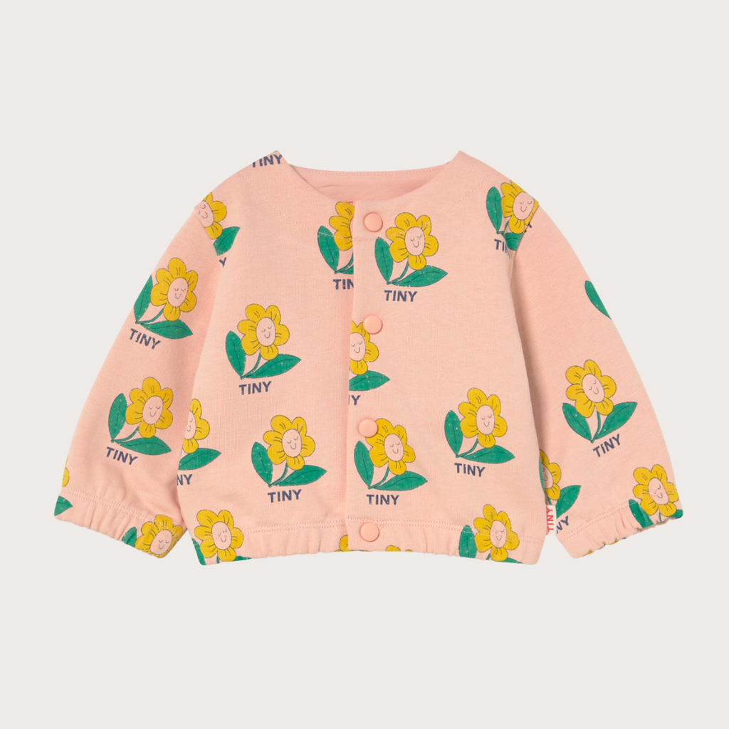 tiny cottons Pink tiny flower baby jacket 12M