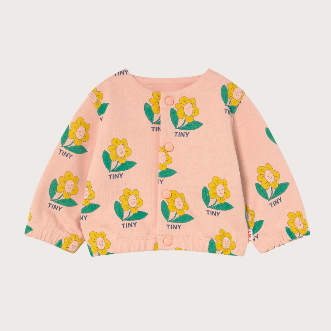 tiny cottons Pink tiny flower baby jacket 12M