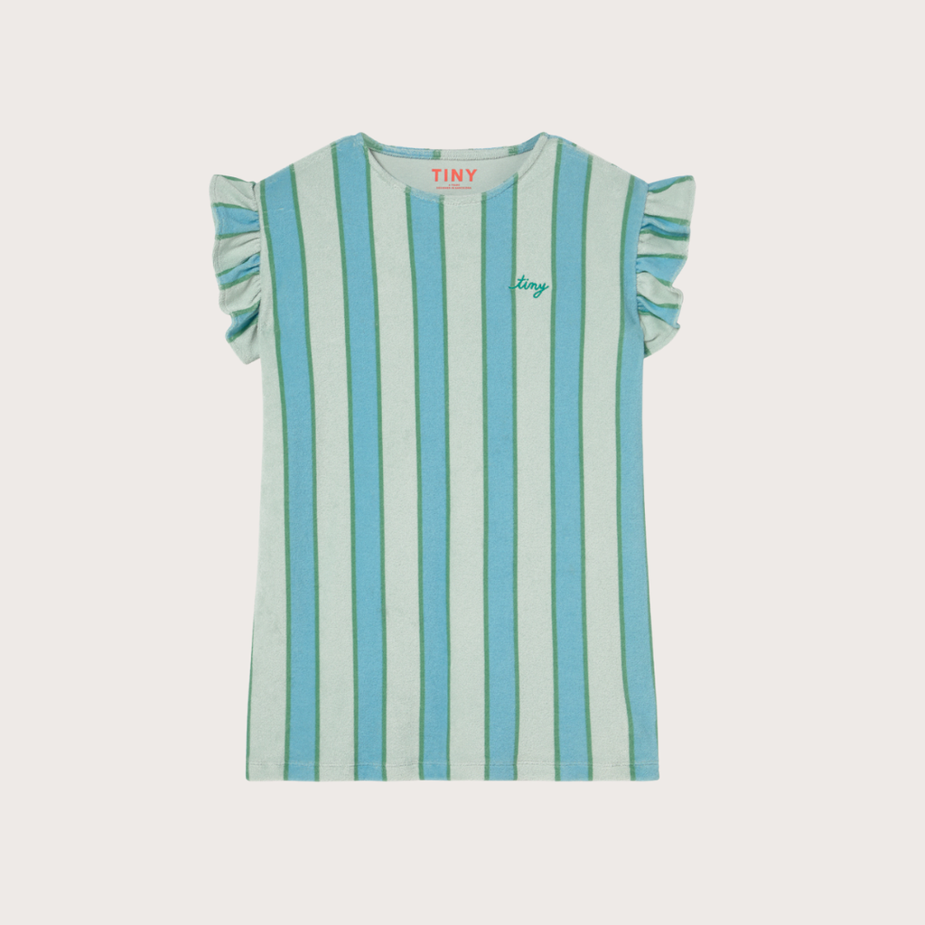 Tiny Cottons Blue retro stripes towelling dress