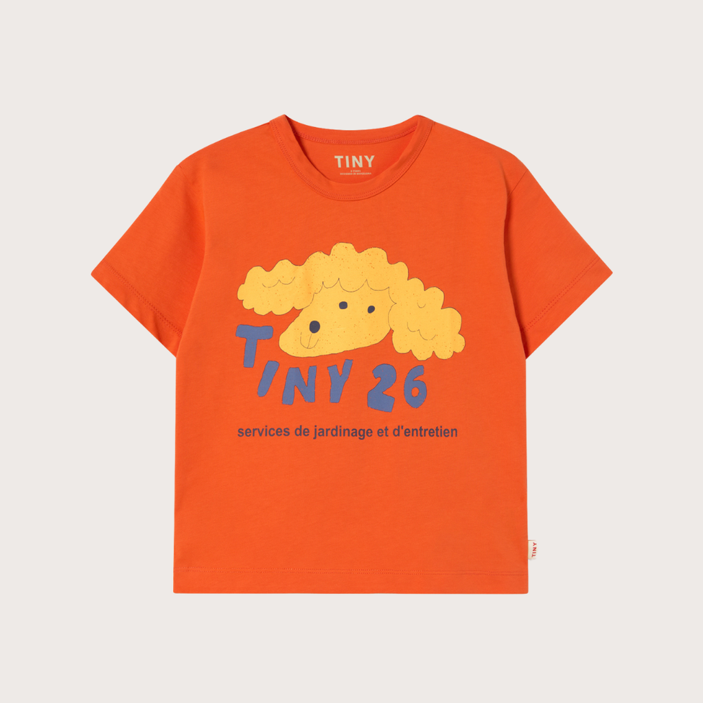 tiny cottons Orange yellow dog graphic tee 2y