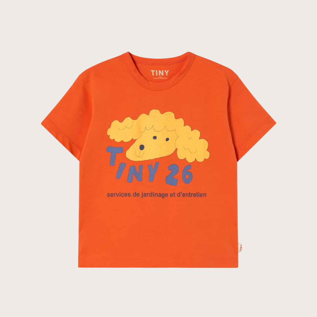 tiny cottons Orange yellow dog graphic tee 2y