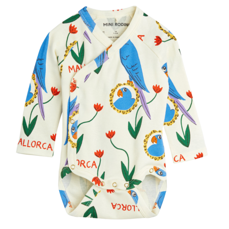 Parrots Print Wrap LS Bodysuit
