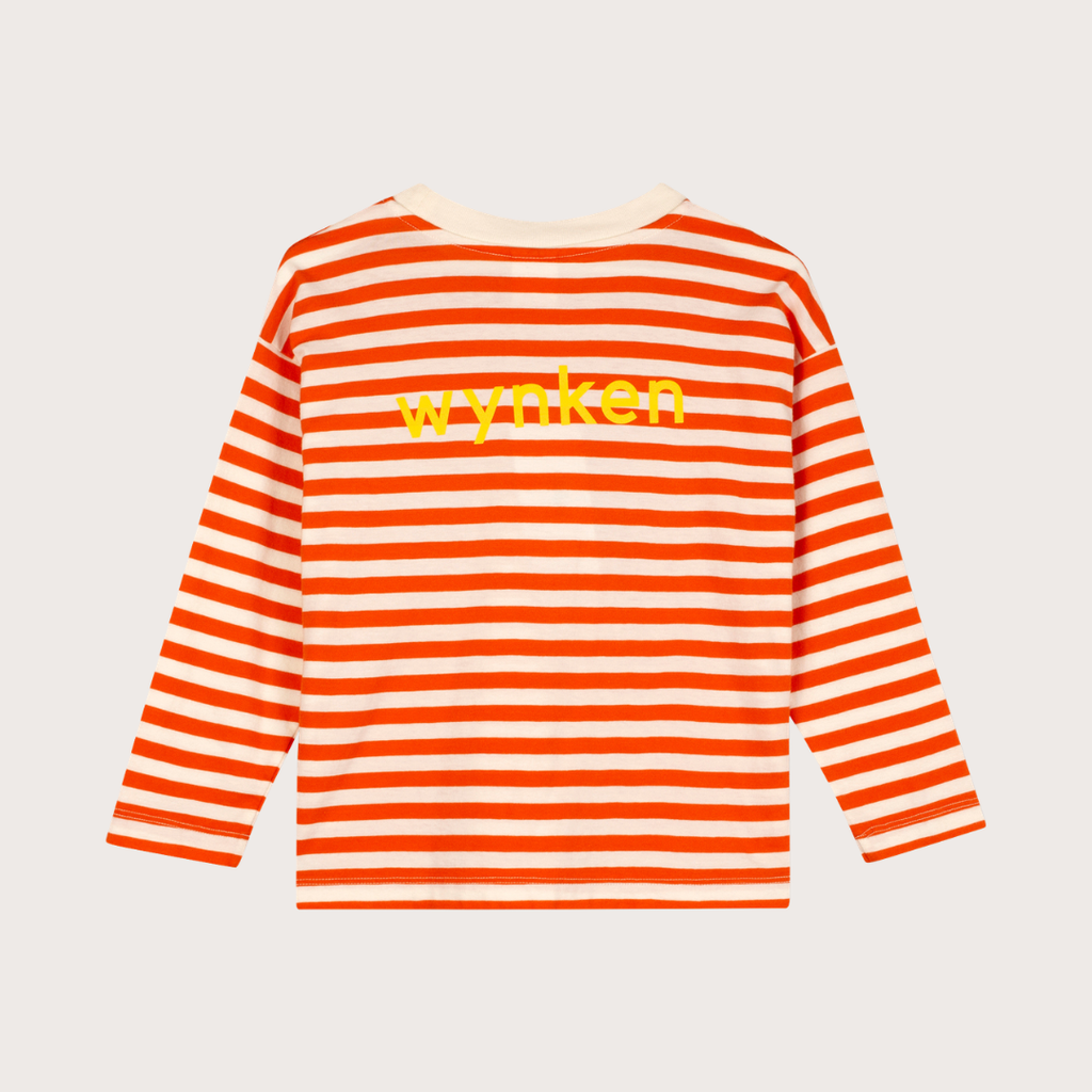 Wynken Red stripe pocket long sleeve t-shirt