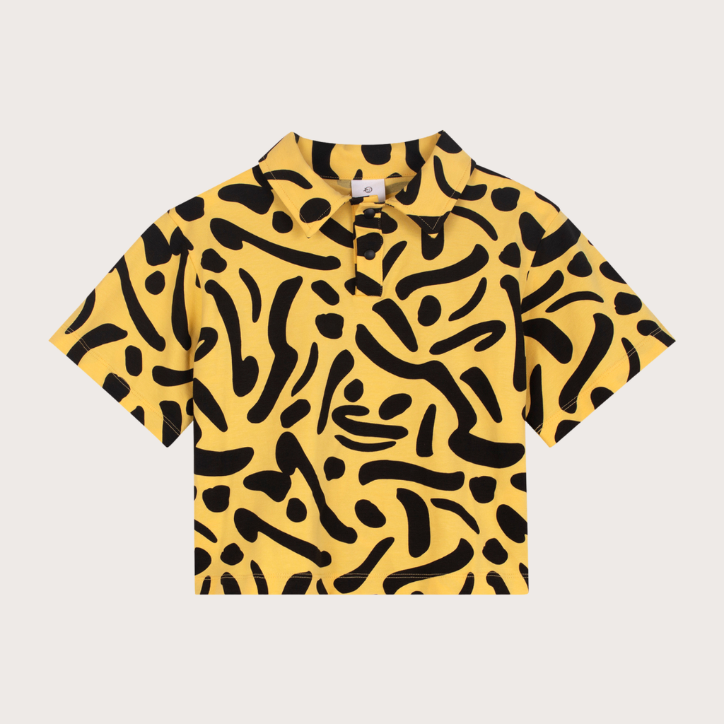 Wynken Yellow soleil dash printed shirt