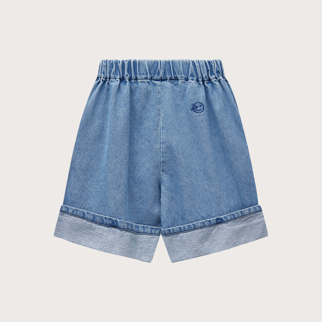 Denim wide leg cullote