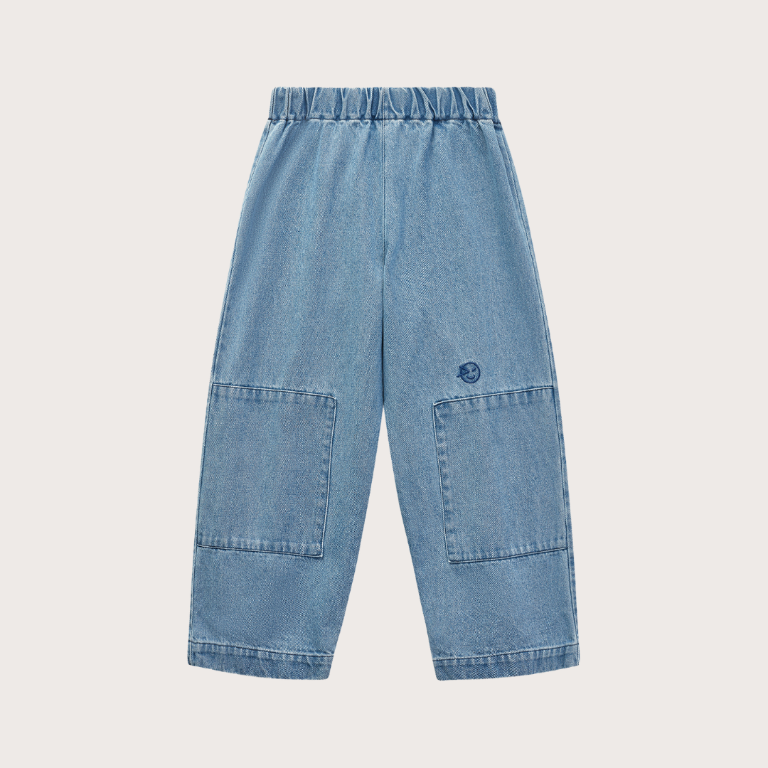 Wynken Denim patch mid bleach wash pants